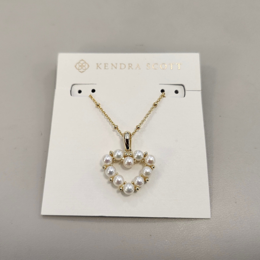 NWT Kendra Scott Gold-Tone Ashton Heart Short Pendant Necklace